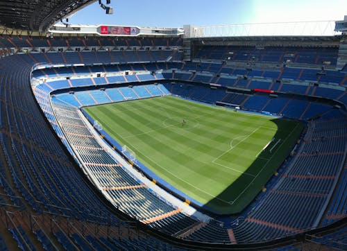 Campo De Fútbol Verde Y Azul