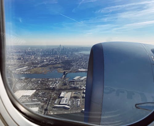 Free stock photo of airplane, airplane view, manhattan Stock Photo