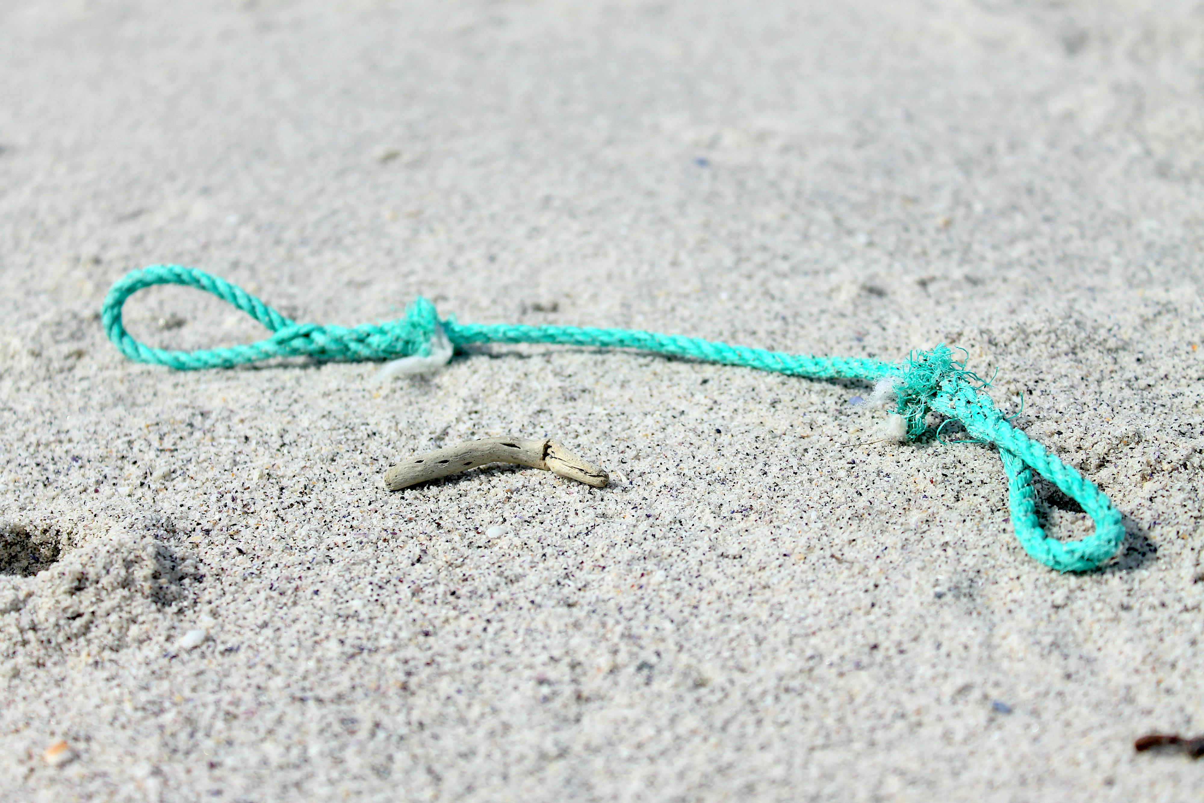 Free stock photo of beach sand, old rope, turquoise