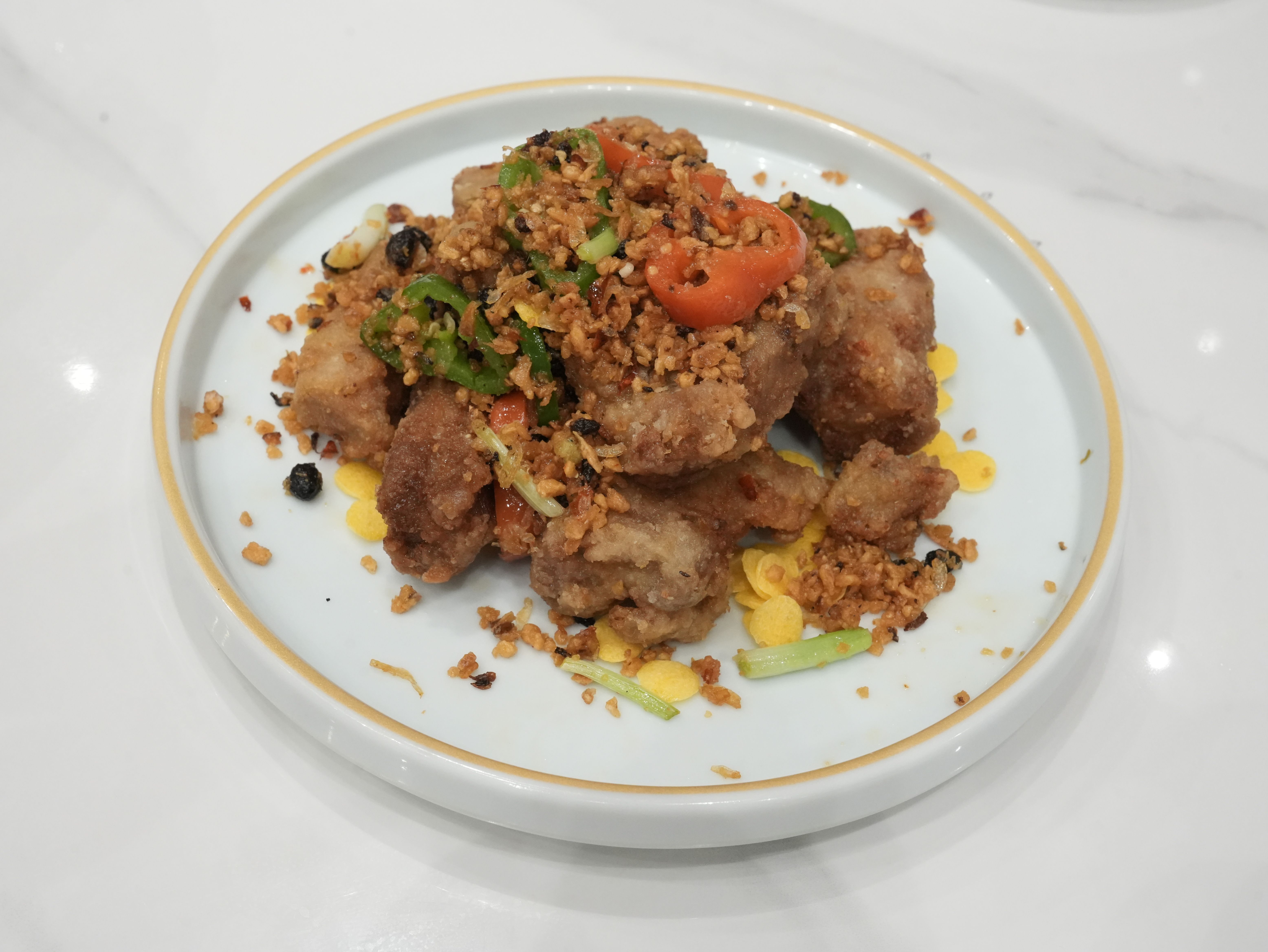 Garlic-Butter Kung Pao with Roasted Vegetables
