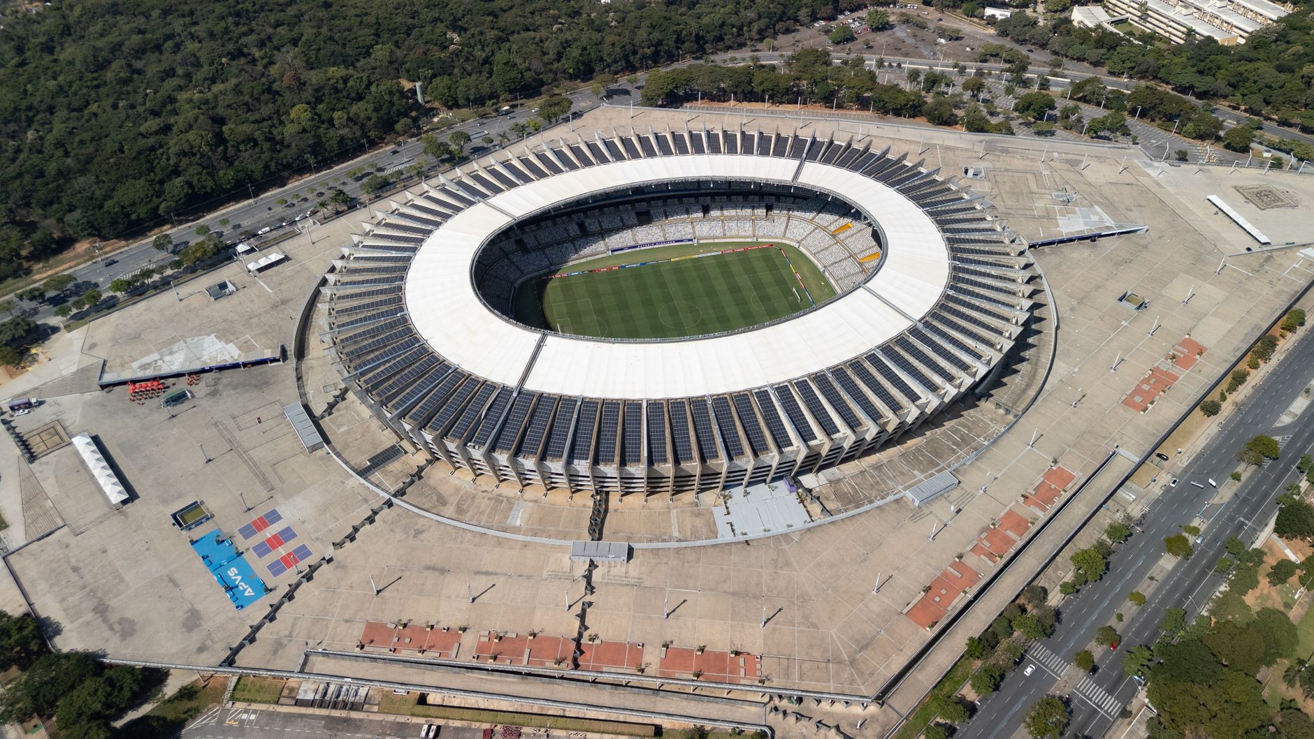 Aerial photograph of Mineirão Stadium in Belo Horizonte, Brazil showcasing its iconic circular design.