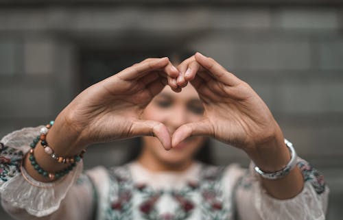 Free stock photo of asian girl, heart, portrait