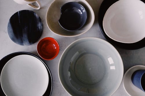 White Ceramic Bowl on White Ceramic Plate