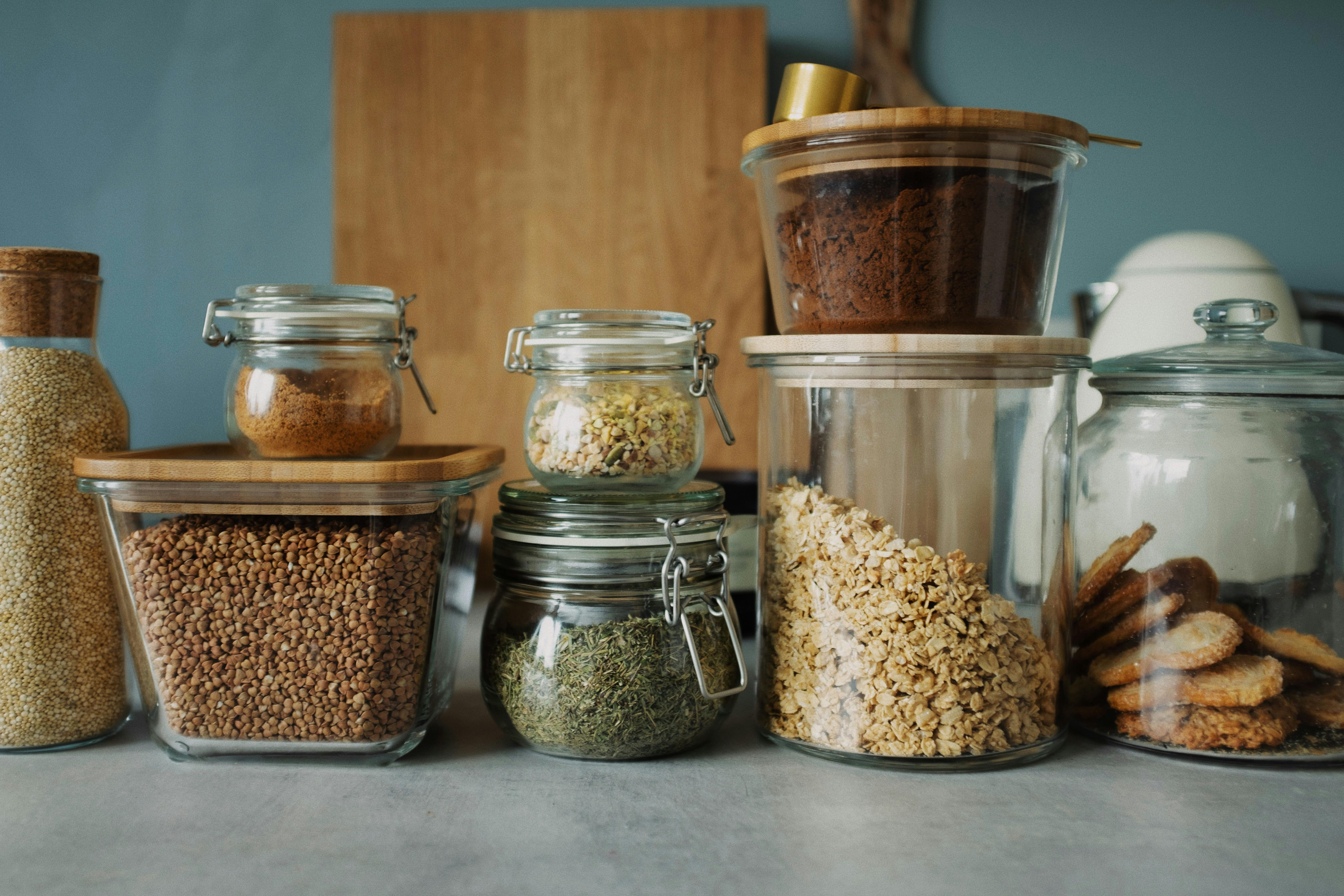 Clear Glass Jars With Brown Powder \u00b7 Free Stock Photo