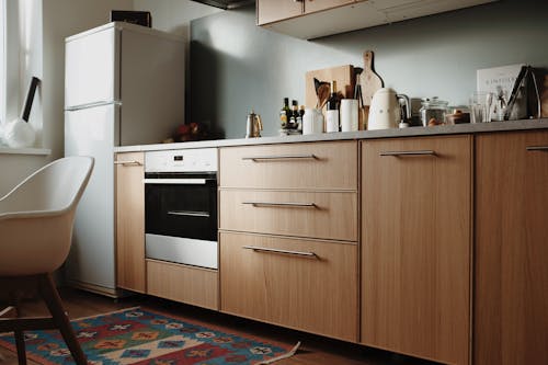 Free Wooden Design Cabinet Kitchen Stock Photo