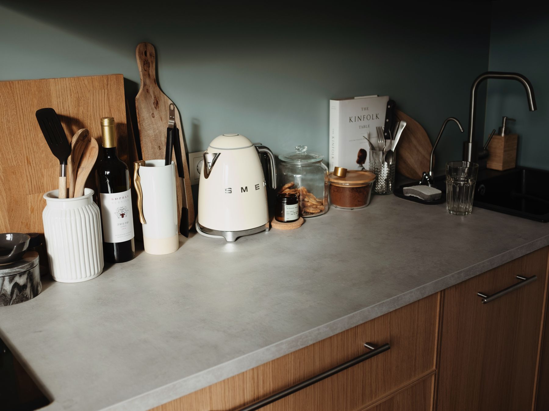 Kitchen Spraying in Old Ford — surfaces prepped and cut in by hand