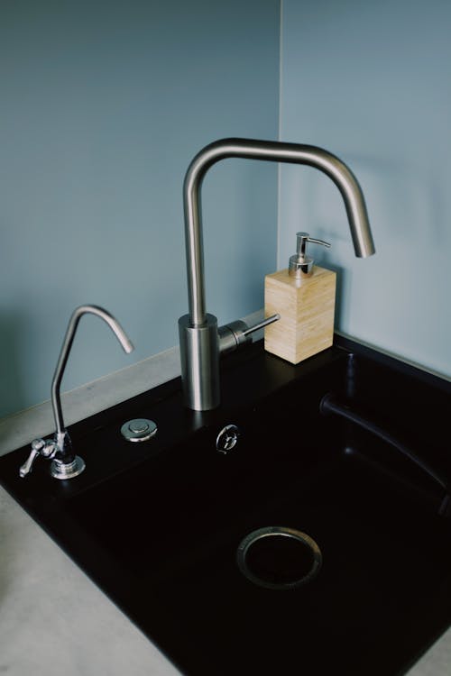 Free Stainless Steel Faucet Turned Off Stock Photo