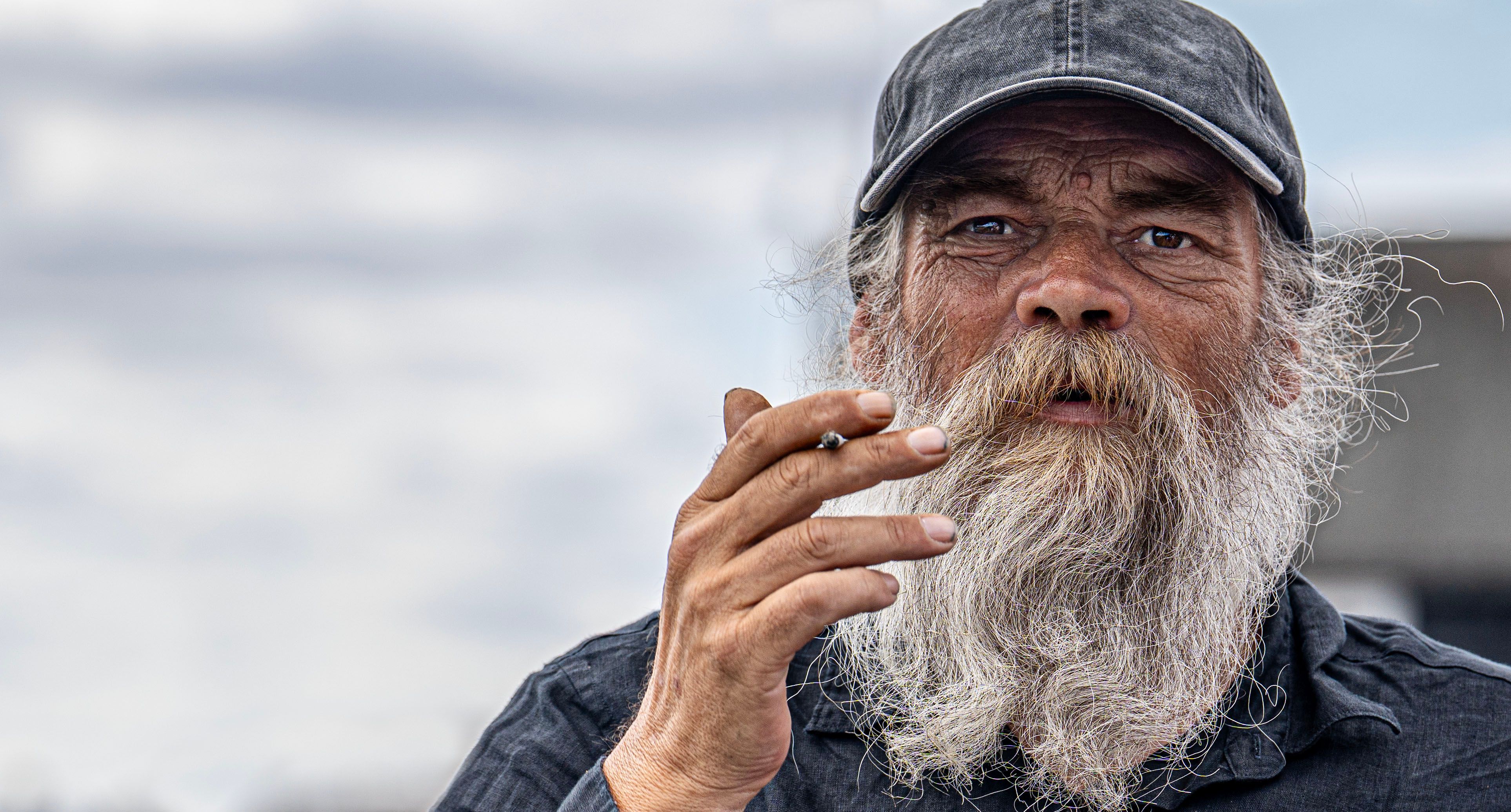 older man weathered hands