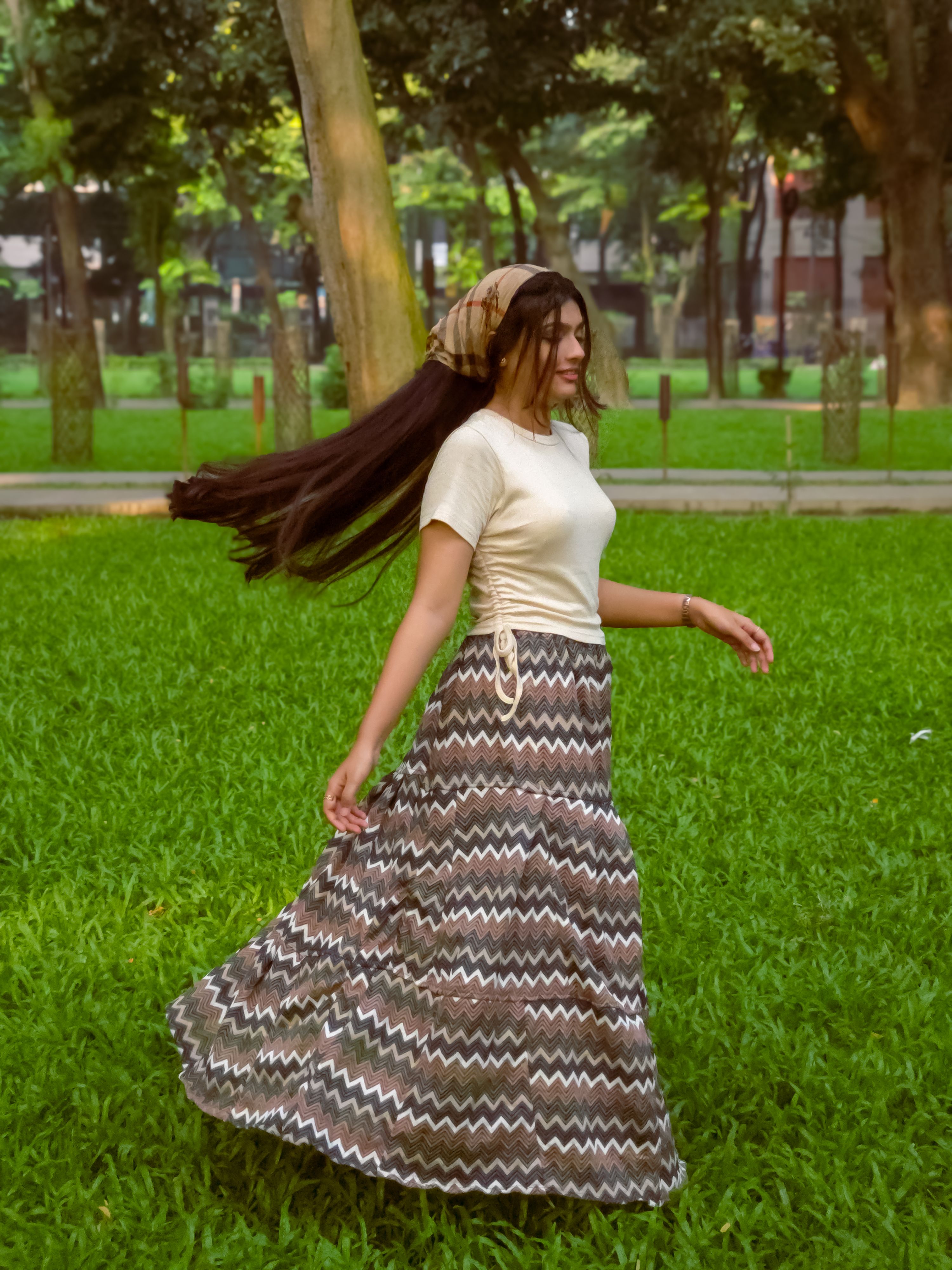 Cropped Bege Estampado