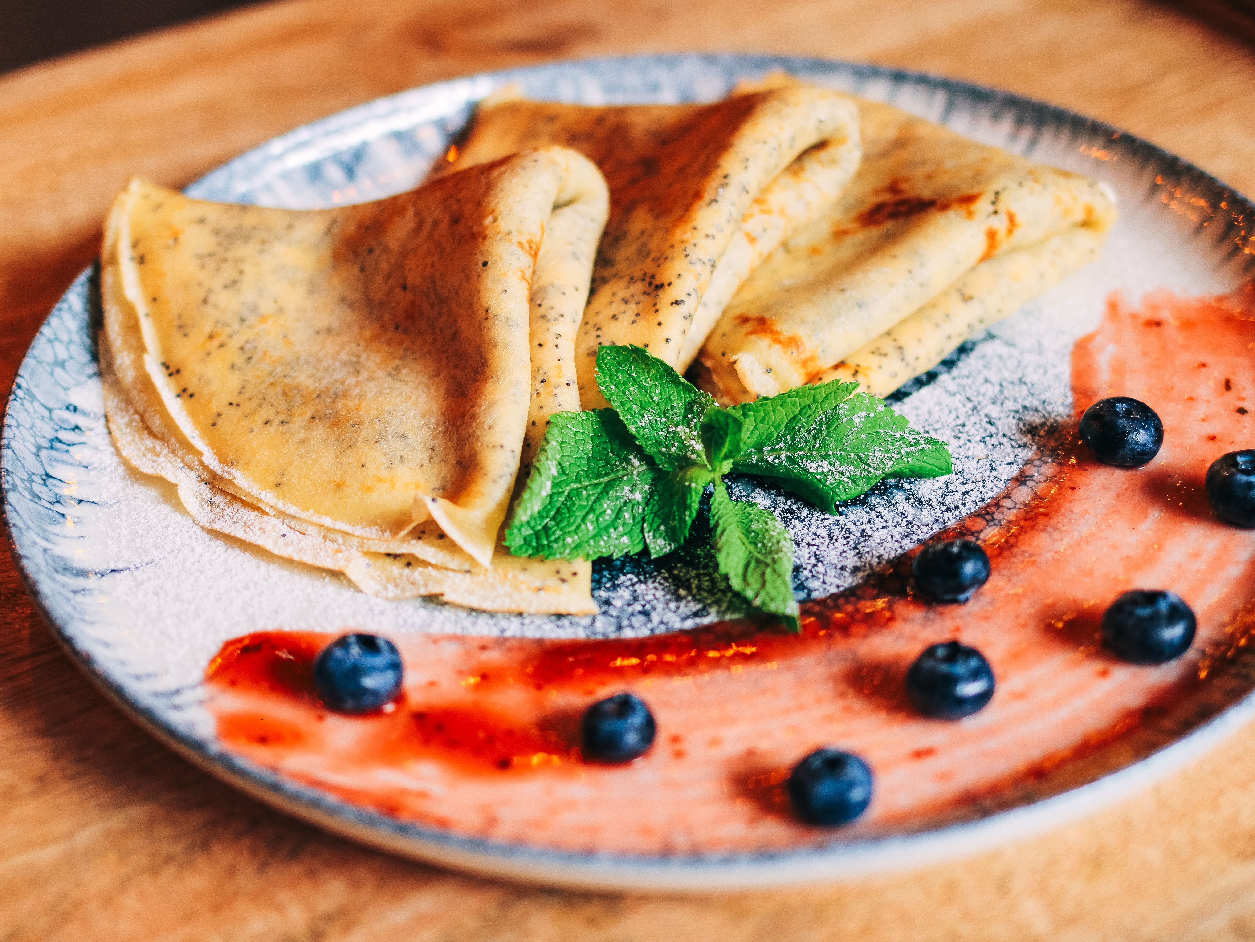 Smoked-Salmon Crepes with Fresh Berries