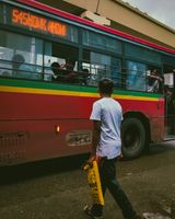 A BEST bus with commuters, Mumbai