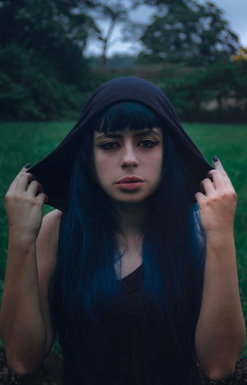Free Woman with Blue Colored Hair Stock Photo