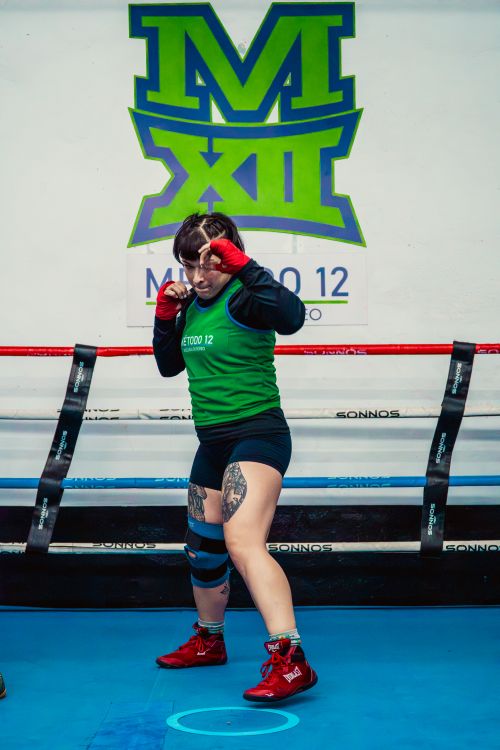 Free A female boxer trains in a Buenos Aires gym, showcasing technique and determination in the boxing ring. Stock Photo