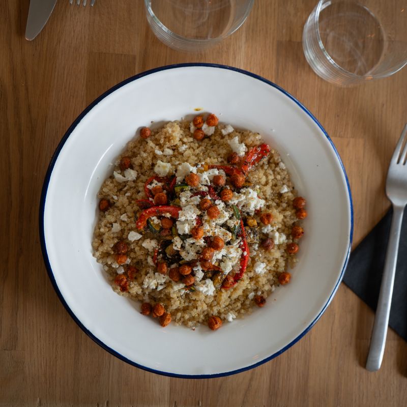 Couscous Salad with Roasted Vegetables and Feta