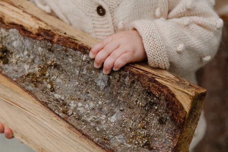 Anonymous Kid Preparing Wooden Pieces For Fire