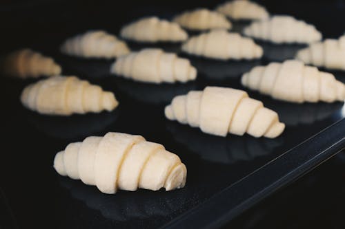 Free Croissants on Tray Stock Photo