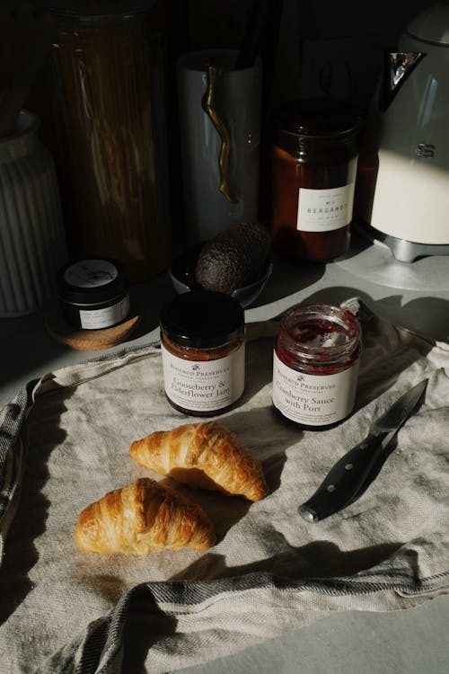 Photos gratuites de aliments, confiture, croissant