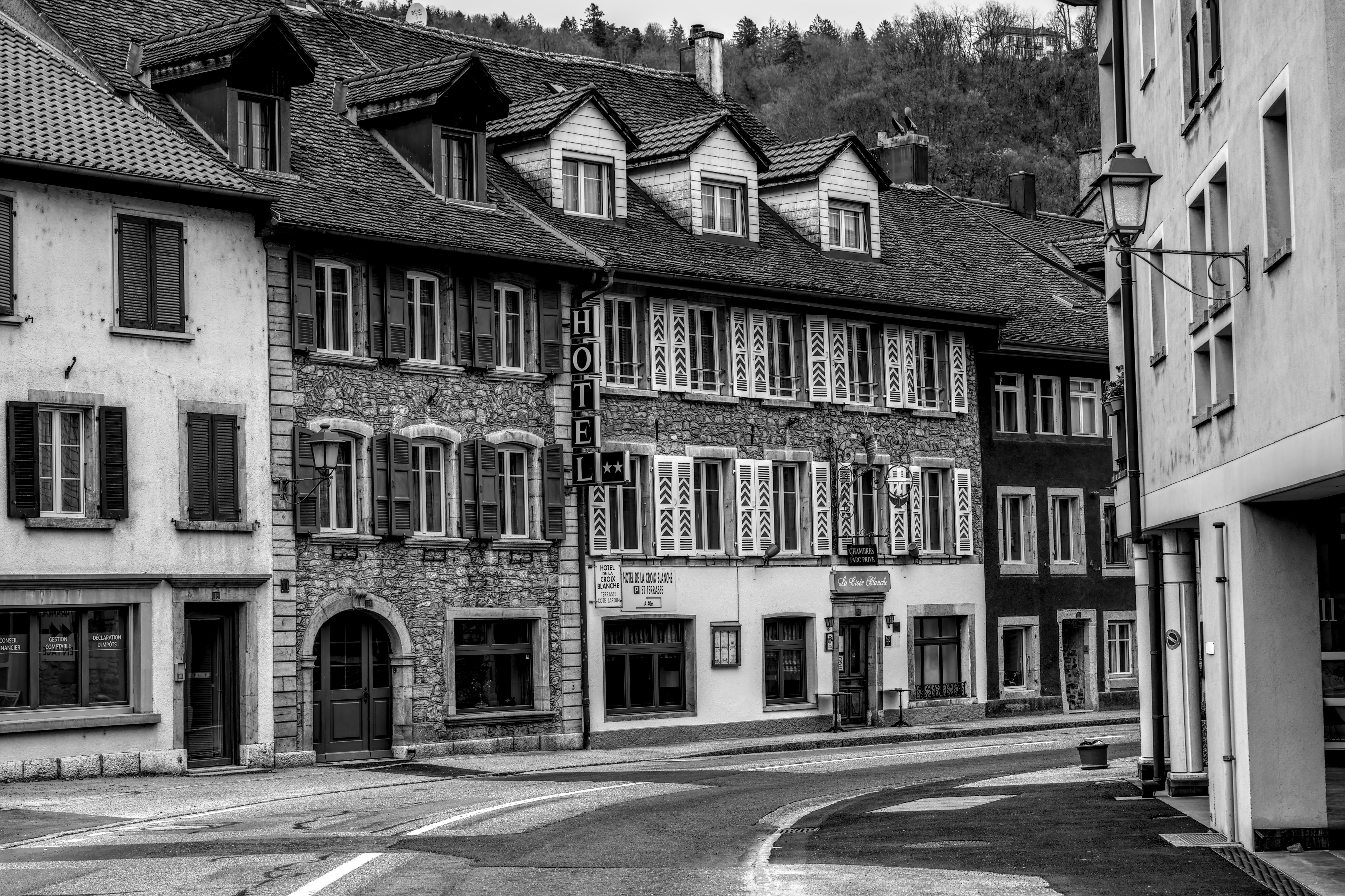 Boutique hotel facade in Luxembourg Old Town