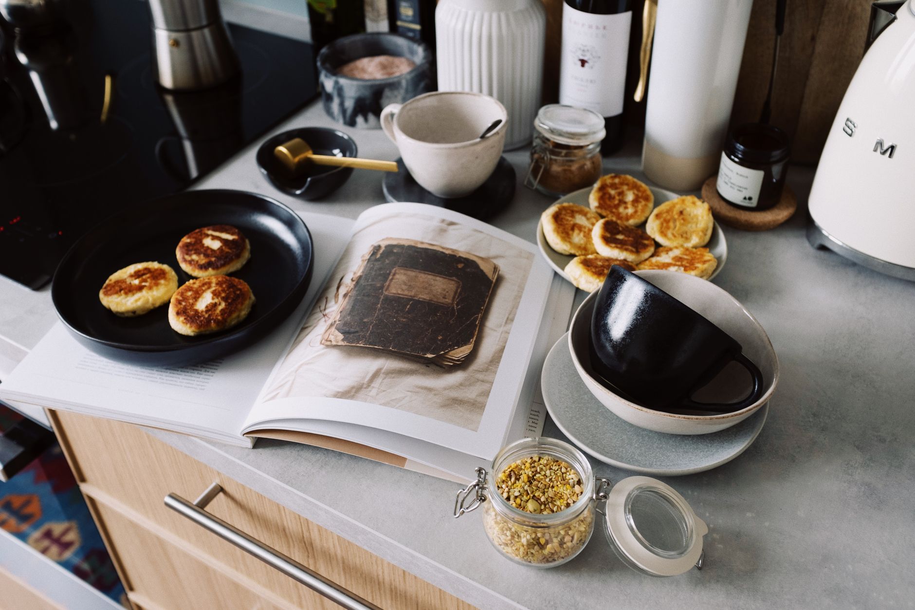 Fresh ingredients for Le Creuset mini Dutch oven recipes laid out on kitchen counter