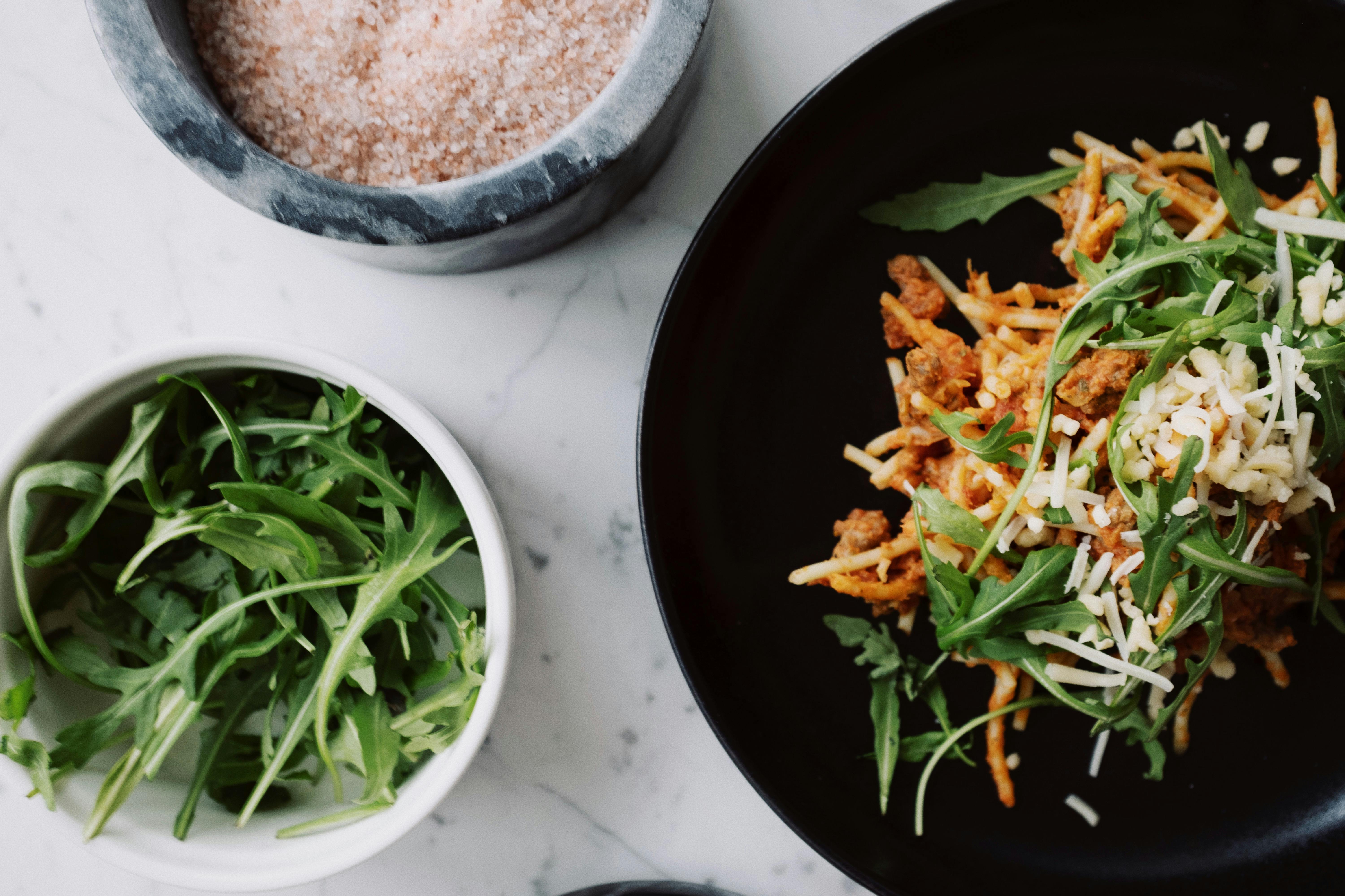 Black Ceramic Plate With Food · Free Stock Photo