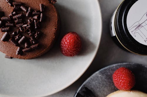 Chocolate Cake On White Ceramic Plate