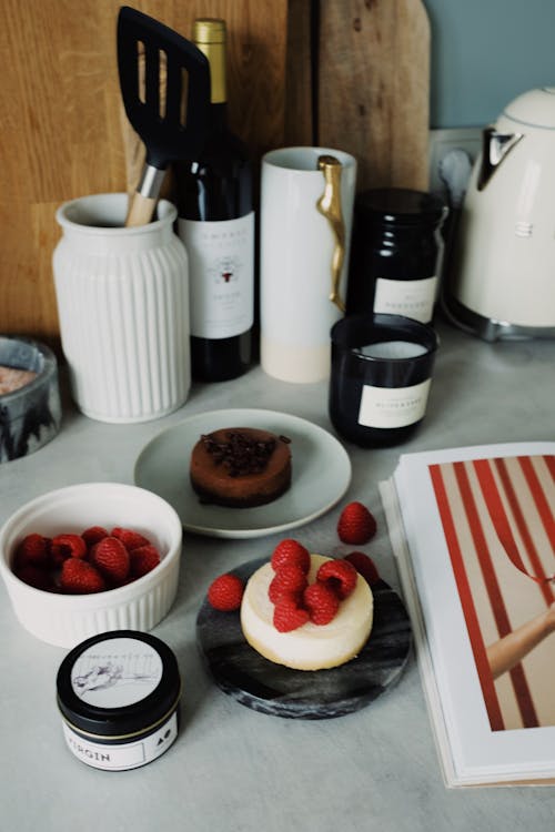 Free Raspberries On Top Of A Cake Stock Photo