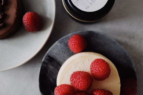 Free Raspberries On Top Of A Cake Stock Photo