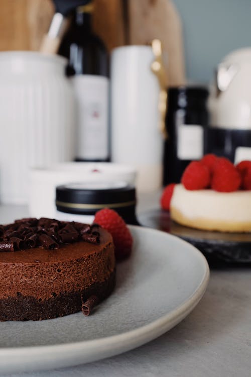 Chocolate Cake On Ceramic Plate