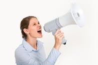 Young Woman With a Megaphone