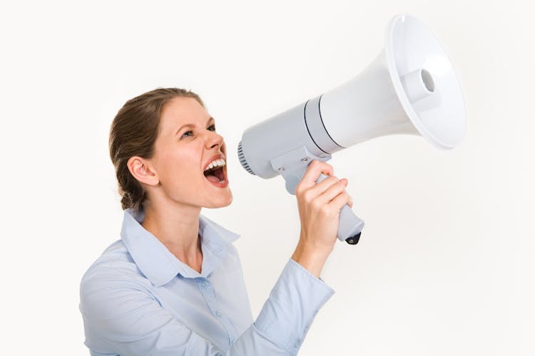 Young Woman With A Megaphone