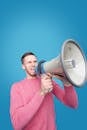 Man Talking on a Megaphone