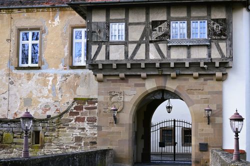 Free Charming rustic archway with vintage details in Baden-Württemberg, Germany. Stock Photo