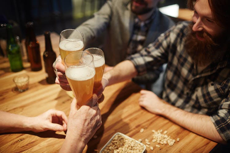 Men Toasting At A Bar