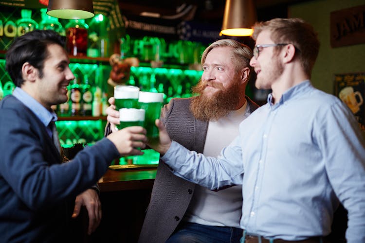 Friends At A Bar Cheering