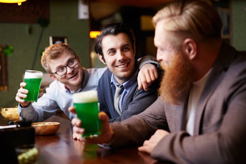 Free Friends at a Bar Smiling Stock Photo
