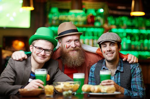 Free Group of Friends at a Bar Stock Photo