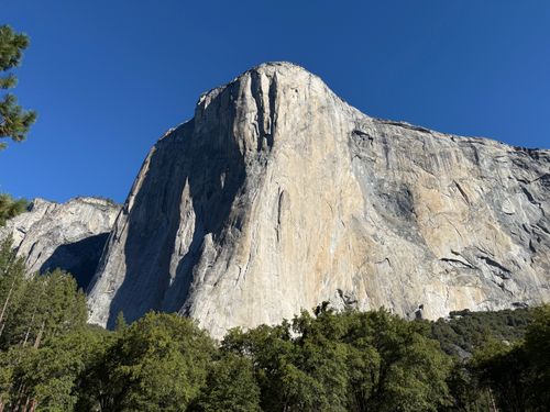 Free Stunning view of El Capitan rock formation on a clear day in Yosemite National Park, California. Stock Photo