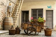 Baskets on a Wooden Cart