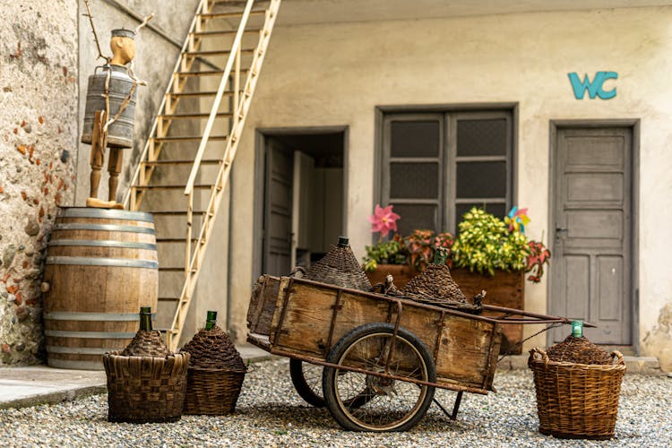 Baskets On A Wooden Cart