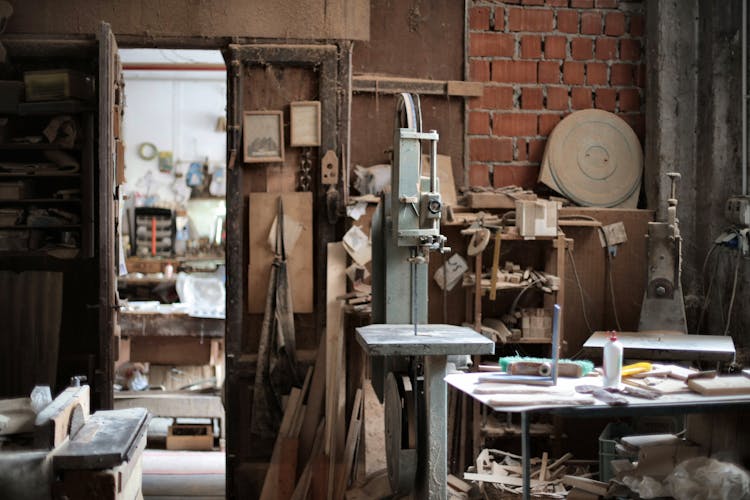 Interior Of Messy Old Workshop