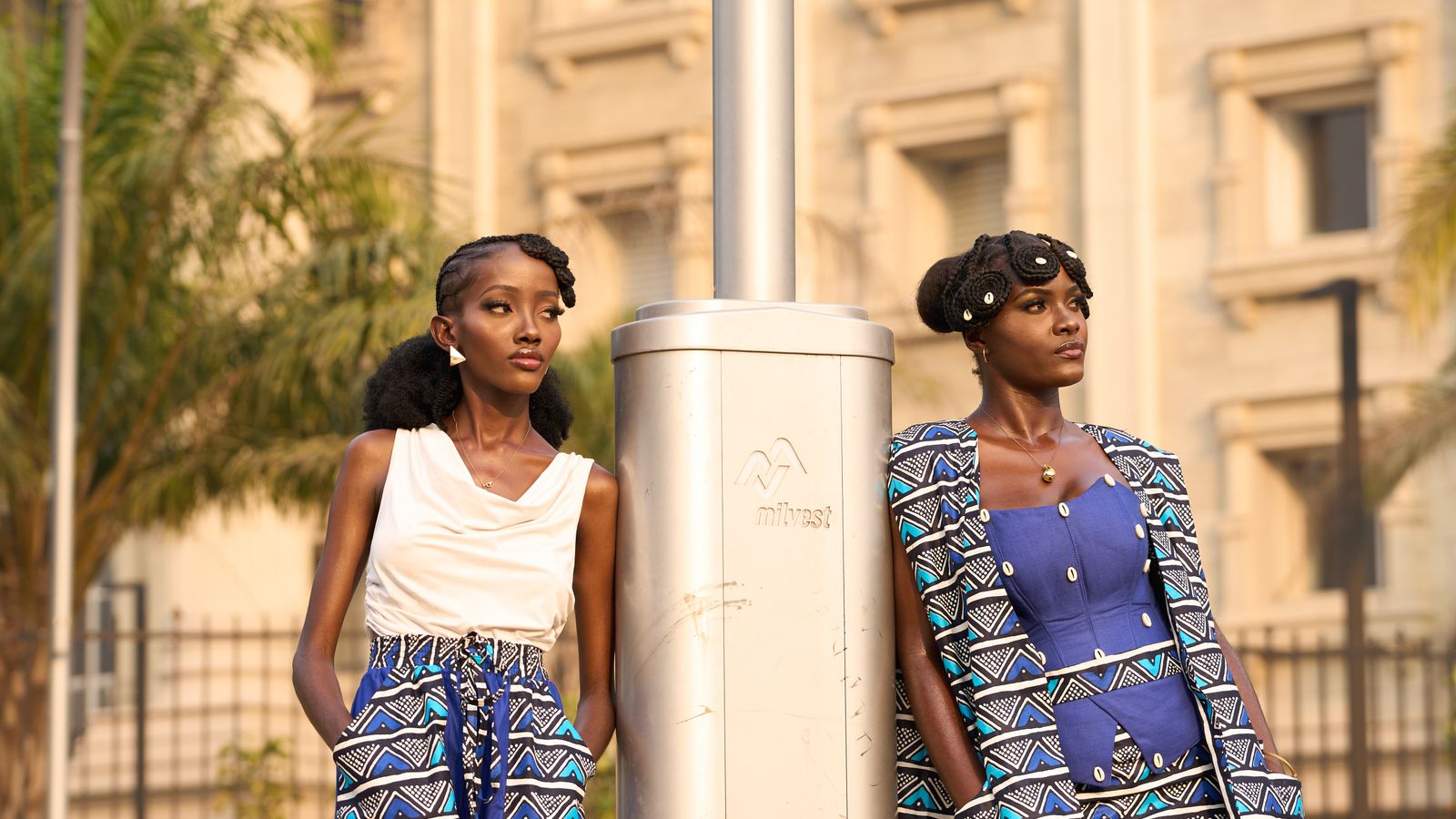 Stylish african fashion in kinshasa outdoors, Central African Republic