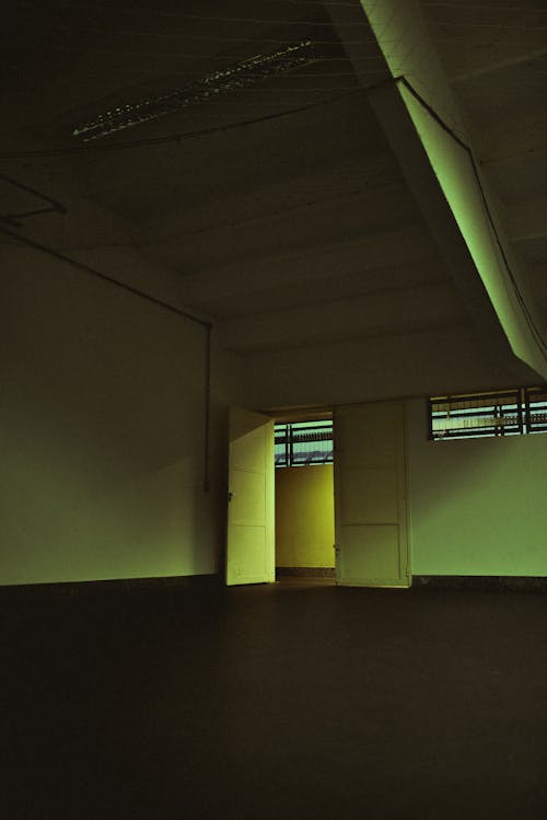 White Wooden Door in a Room