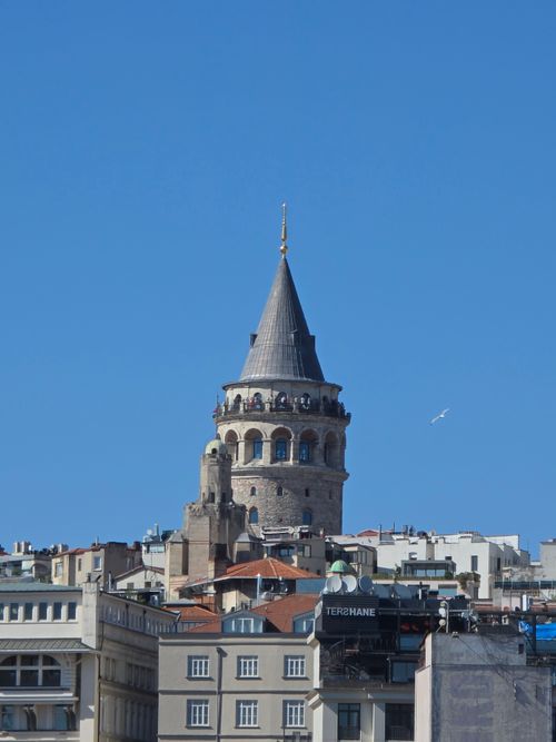 Free Stunning view of the historic Galata Tower against a clear blue sky in Istanbul, Turkey. Stock Photo