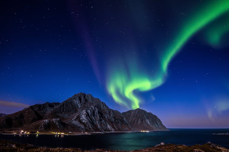 Aurora Borealis Over Mt. Store Nappstind