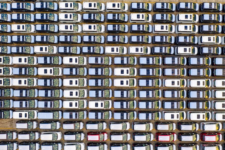 Rows Of Parked Cars