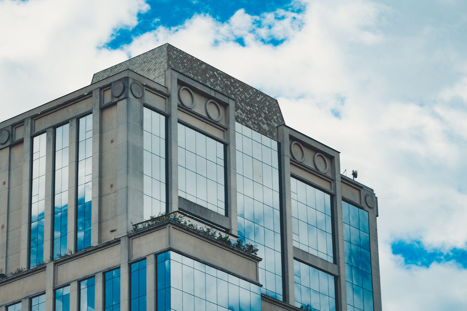 Modern building with aluminium windows