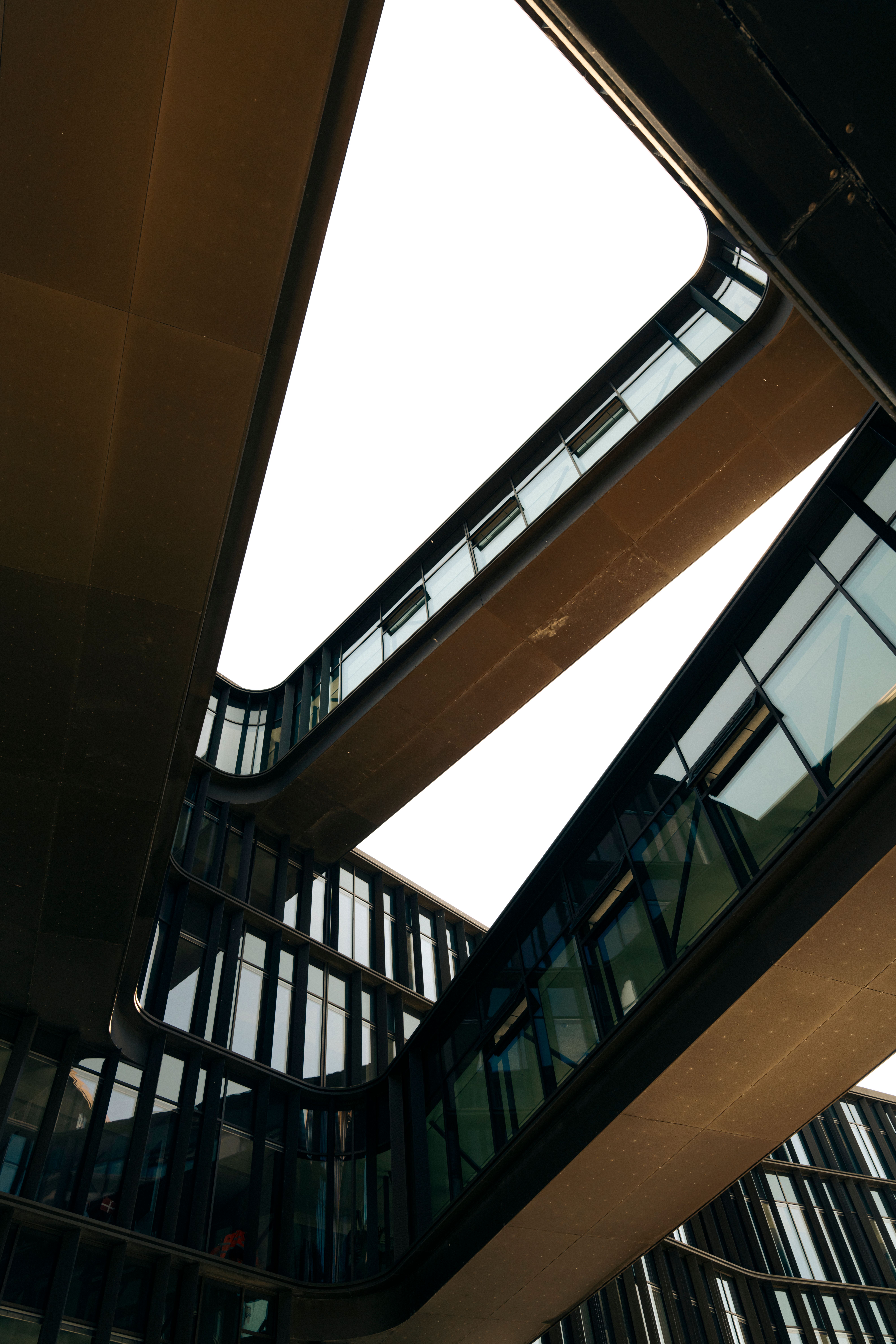 Innovative architectural design with striking lines and reflections in Copenhagen, Denmark.