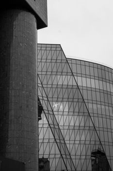 Contemporary architecture with geometric designs in Chișinău, Moldova.