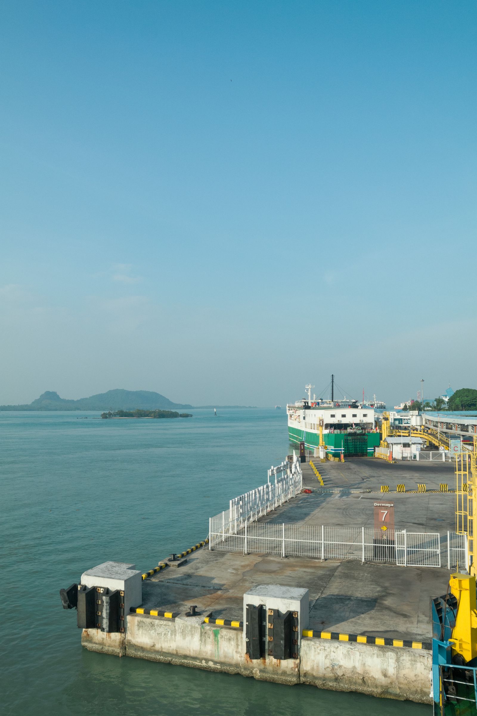 Beautiful island port arrival