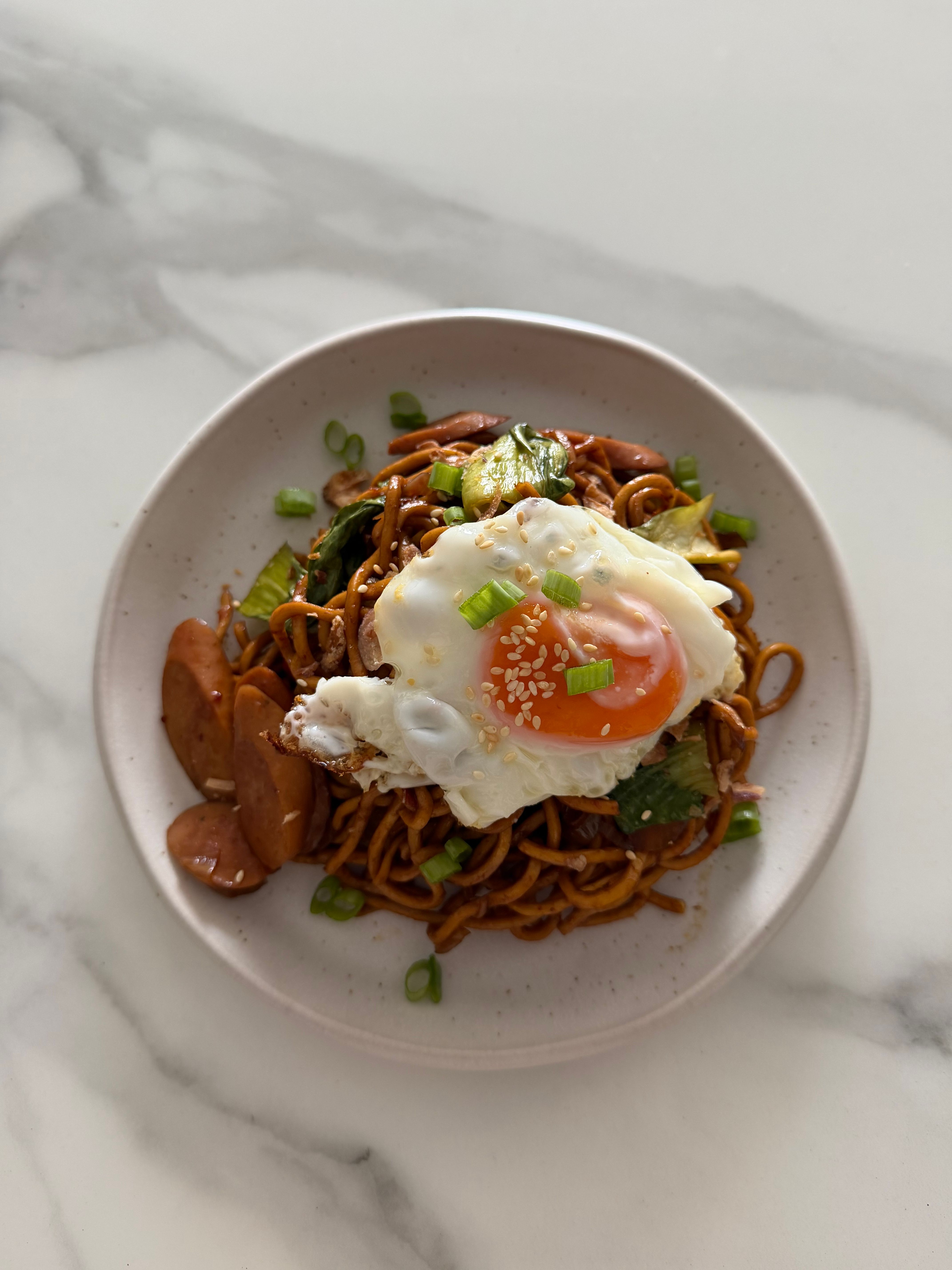 sesame noodles with scallions